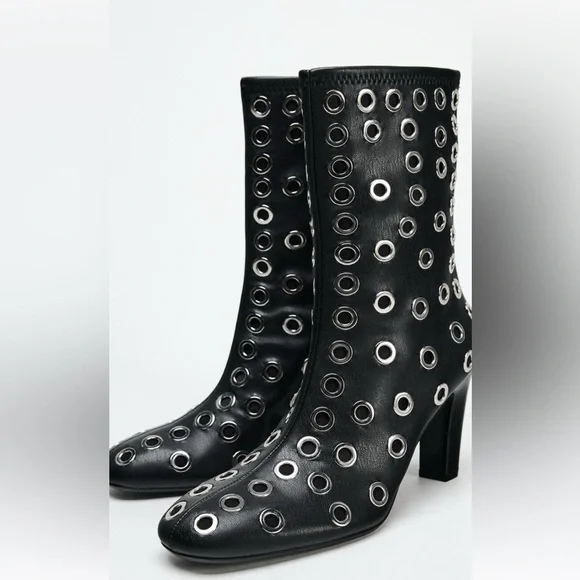 NWT Zara Metal Grommet Bootie - Picture 1 of 5